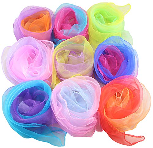 Liuer 20PCS Pañuelos de Baile,Malabares Multicolor Mágicos de Seda y Pañuelo para Malabares Jardín de Infancia Show de Niños Danza del Vientre Chicas Actividades Fiesta Decoración y Juegos Accesorios