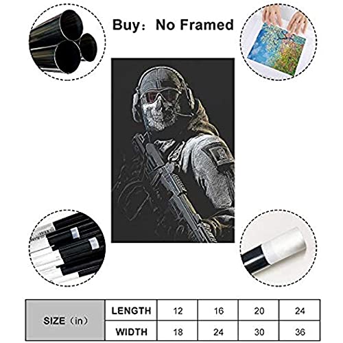 LizaCheng Cod Call Of Duty Modern Warfare 2 Ghost Simon Riley Poster Printing Art Wallimagen Restaurante Hote 50x75cm NoFramed
