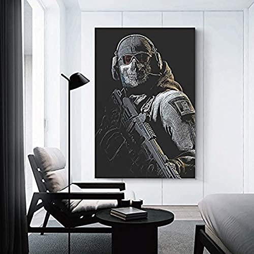 LizaCheng Cod Call Of Duty Modern Warfare 2 Ghost Simon Riley Poster Printing Art Wallimagen Restaurante Hote 50x75cm NoFramed
