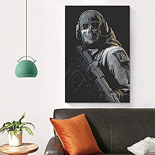 LizaCheng Cod Call Of Duty Modern Warfare 2 Ghost Simon Riley Poster Printing Art Wallimagen Restaurante Hote 50x75cm NoFramed