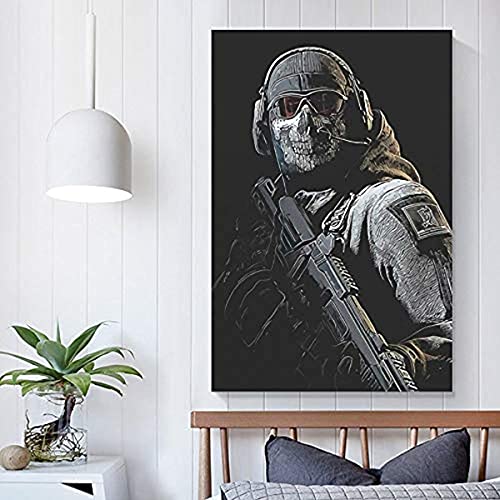 LizaCheng Cod Call Of Duty Modern Warfare 2 Ghost Simon Riley Poster Printing Art Wallimagen Restaurante Hote 50x75cm NoFramed