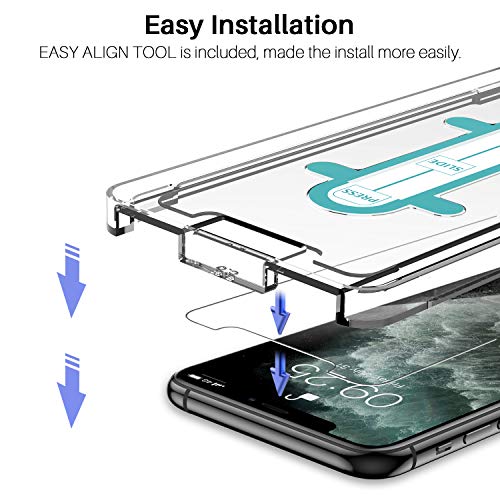 LK 3 Unidades Compatible con iPhone 11 Pro MAX Protector de Pantalla, 3 Unidades Cristal Templado y 3 Unidades Protector de Lente de cámara, Sin Burbujas, 9H, 0.2 mm, Doble protección