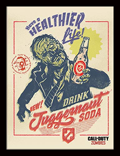 Llamada de Duty-Zombie Soda enmarcada, impresión de 30 x 40 cm, multicolor