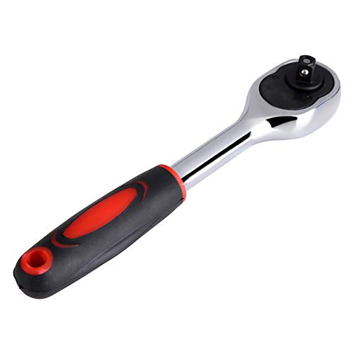 Llave de trinquete, resistente, 1/4", llave de tubo de liberación rápida, herramienta de reparación de coche, bicicleta de mano, caliente para el hogar, garaje, taller, etc.