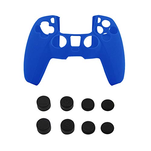 LLLucky Thumbstick Joystick Grip Cap Cubierta de Palo Superior Funda de Silicona Funda de Piel para PS5 Azul