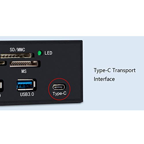lmoikesz Tarjeta de computadora Reader U-Disk Lector MULTIFUNCIÓN Tarjeta de Ordenador Delante PC Interno Panel Frontal SD MS XD Card USB 3.0 Tipo-C