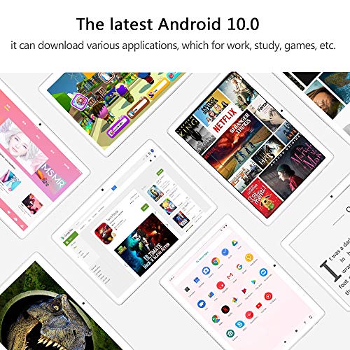 LNMBBS N10 Tablet 10" FHD, Octa-Core, 4G LTE Tablet Android 10.0, 4GB RAM, 64GB ROM, 1280 * 800 IPS, Tableta com Dual Camara, Dual/SIM/GPS/PTG/Bluetooth, (Gold)