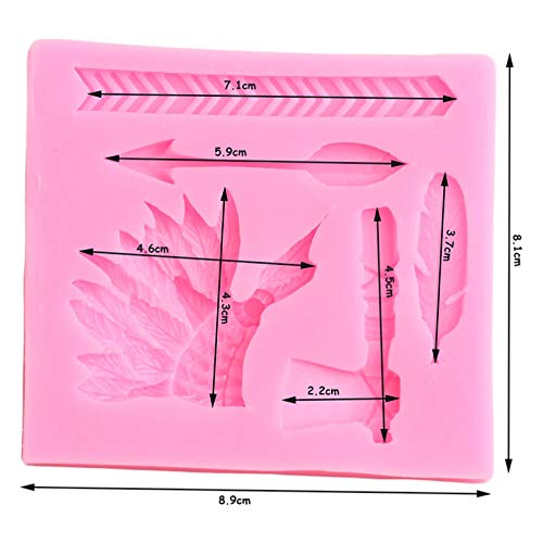 LNOFG Hoja De Flecha Hacha Molde De Silicona Pluma DIY Fudge Herramienta De Decoración De Pasteles Decoración De Pasteles Molde De Caramelo De Chocolate