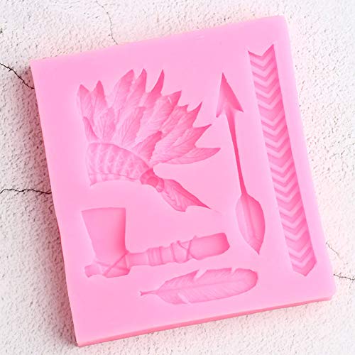 LNOFG Hoja De Flecha Hacha Molde De Silicona Pluma DIY Fudge Herramienta De Decoración De Pasteles Decoración De Pasteles Molde De Caramelo De Chocolate