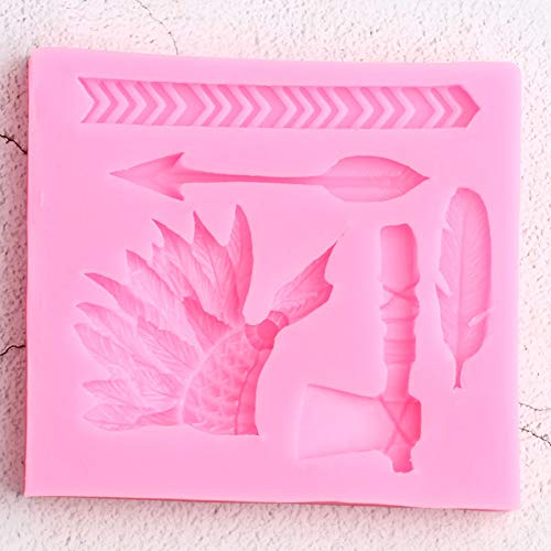 LNOFG Hoja De Flecha Hacha Molde De Silicona Pluma DIY Fudge Herramienta De Decoración De Pasteles Decoración De Pasteles Molde De Caramelo De Chocolate