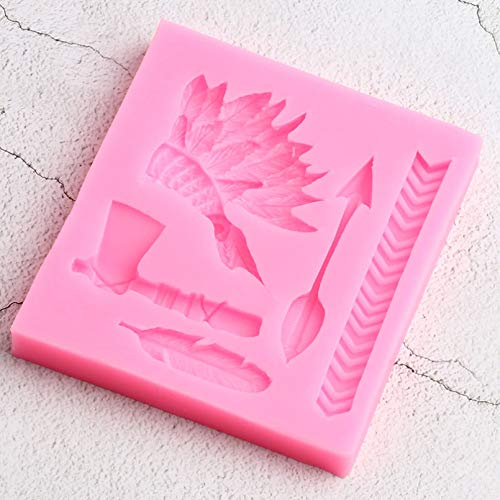 LNOFG Hoja De Flecha Hacha Molde De Silicona Pluma DIY Fudge Herramienta De Decoración De Pasteles Decoración De Pasteles Molde De Caramelo De Chocolate