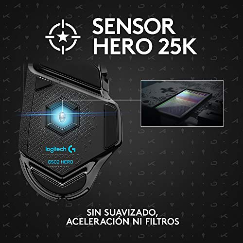 Logitech G502 Hero K/DA Ratón Gaming con Cable, Sensor Hero 25K, LIGHTSYNC RGB, Peso Ajustable, 11 Botones programables, Memoria integrada, League of Legends - Blanco
