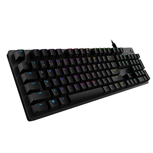 Logitech G512 SE Teclado Gaming Mecánico, Retroiluminado RGB LIGHTSYNC, Interruptores GX Blue, Aleación de Aluminio 5052, Teclas de Función, Conexión de Paso de USB, Disposición QWERTY, color Negro