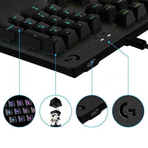 Logitech G513 Carbon RGB Mechanical Gaming Keyboard - Carbon - ESP - USB - N/A - MEDITER - G513 Tactile Switch