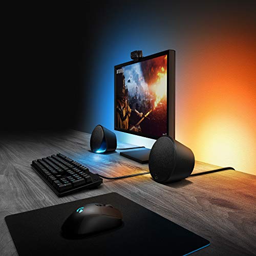 Logitech G560 Altavoces Gamer para PC, Sonido envolvente DTS:X, Iluminación LIGHTSYNC RGB integrada, 2 altavoces satélite y un subwoofer, Experiencia de juego inmersiva - Negro