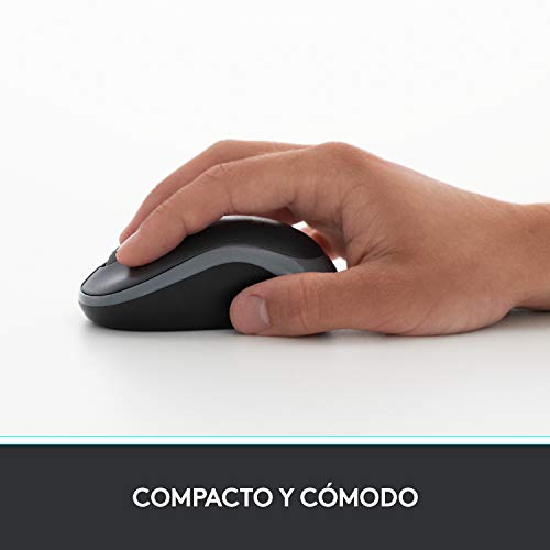 Logitech M185 Ratón Inalámbrico, 2.4 GHz con Mini Receptor USB, Batería 12 Meses, Seguimiento Óptico 1000 DPI, Ambidiestro, PC/Mac/Portátil, Rojo