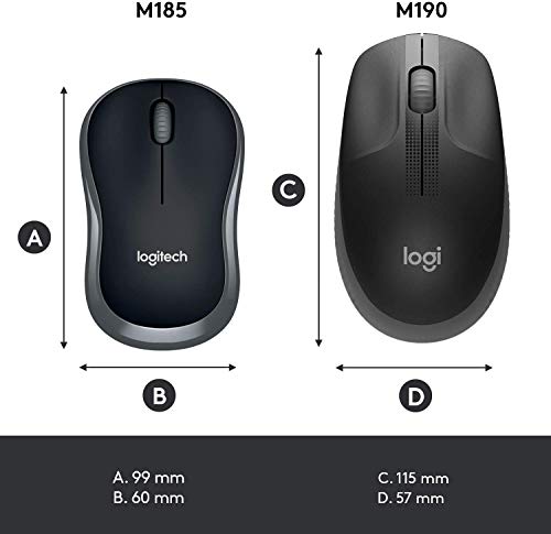 Logitech M185 Ratón Inalámbrico, 2.4 GHz con Mini Receptor USB, Batería 12 Meses, Seguimiento Óptico 1000 DPI, Ambidiestro, PC/Mac/Portátil, Rojo