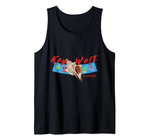 Love Florida Keys Conch Duval Street Key Seashell West Boya Camiseta sin Mangas