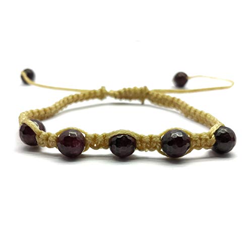 LOVEKUSH BR246 - Pulsera de gemas (50% de descuento natural, talla 6,5 mm, longitud facetada, ajustable, longitud ajustable, código de pulsera: BR246
