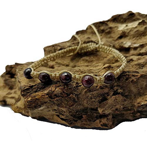 LOVEKUSH BR246 - Pulsera de gemas (50% de descuento natural, talla 6,5 mm, longitud facetada, ajustable, longitud ajustable, código de pulsera: BR246