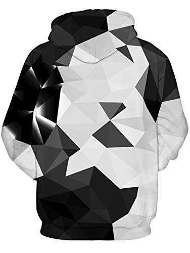 Loveternal Geométrico Sudaderas con Capucha Divertido Diseño 3D Impreso Hoodie Manga Larga Lana Pullover Camiseta para Niños Adolescentes Niñas M