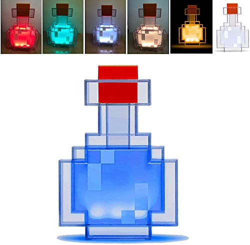 Luces de botella de poción que cambian de color, lámpara de noche de control de agitación, juguete de 8 botellas cambiantes de color para niños