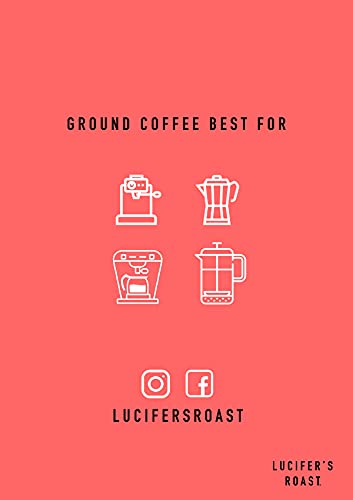 LUCIFER'S ROAST Espresso de KIQO de Italia - 500g café extremadamente fuerte - bajo en ácido - 100% Robusta - 571 mg de cafeína por taza (grano de café, 500g)