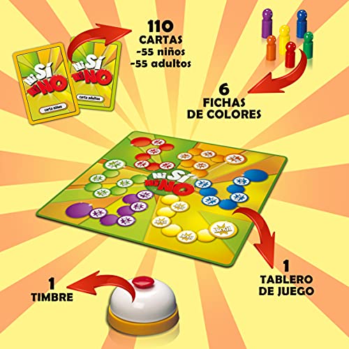 Ludilo-678401 Ni si ni no (lúdico) juego de mesa para niños, multicolor, 32.5 x 25.7 x 6.1 (Lúdilo 678401)