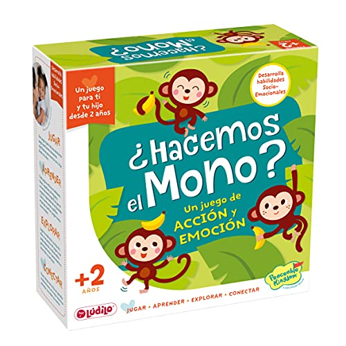 LUDILO Hacemos el mono, niños 2 años, Jugar en familia, habilidades motoras, infantiles, juegos educativos, motricidad 80981