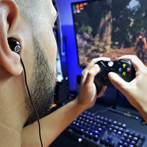 LUDOS Clamor Auriculares con Cable, Cascos Espuma de Memoria, Cable Reforzado, Graves, Earphones para Mi, Xiaomi, iPhone, Samsung, Huawei, Ordenador, Portátil, PC