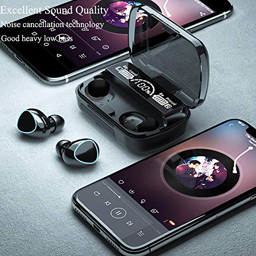 Luisport Auriculares Bluetooth Auriculares inalámbricos Bluetooth Auriculares con Microfono y con 2000mAh Caja de Carga