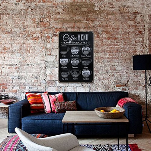 LUOEM Cartel de chapa con diseño de café, diseño retro
