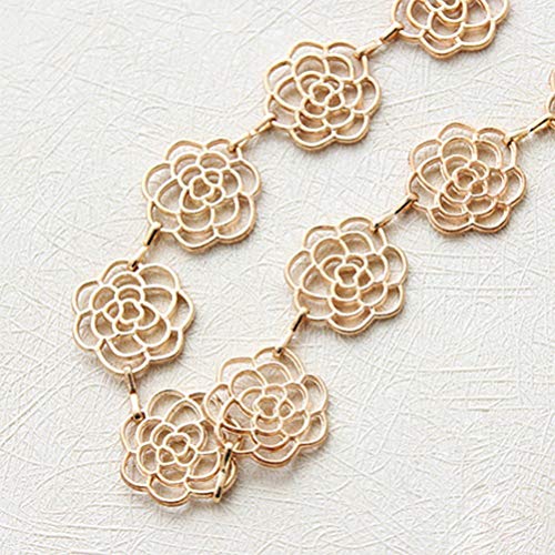 Lurrose 1 PC Diademas Coth Elastic Hollow out Rose Flower Accesorios para el Cabello Hairbands Headwraps Tocado para Mujeres Niñas Damas