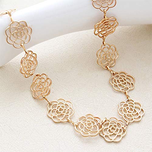 Lurrose 1 PC Diademas Coth Elastic Hollow out Rose Flower Accesorios para el Cabello Hairbands Headwraps Tocado para Mujeres Niñas Damas