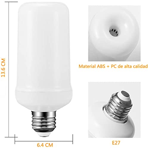 Luz LED de 5W, luz de llama simulada, luz de decoración de atmósfera, luz blanca cálida E27, luz de respiración degradada, adecuada para (tienda / familia / vacaciones / Navidad), etc.