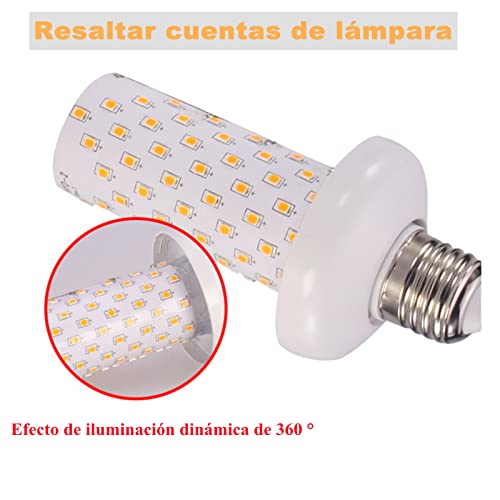 Luz LED de 5W, luz de llama simulada, luz de decoración de atmósfera, luz blanca cálida E27, luz de respiración degradada, adecuada para (tienda / familia / vacaciones / Navidad), etc.