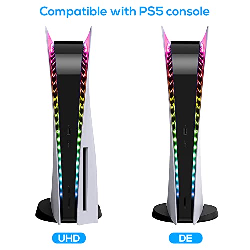 Luz LED para PS5, tira de luz RGB DIY decoración para consola PS5 con 5050 luces LED tiras de luces flexibles para consola PS5 con control remoto IR