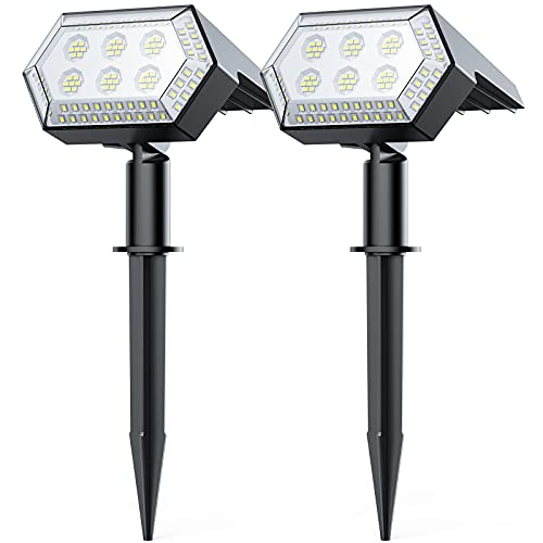 Luz Solar Exterior,【4 Modos/ 108 LED】HOTIME Luces LED Solares para Exteriores,IP65 Impermeable Luces Solares LED Exterior Jardin, 2 en 1 Super Brillante Foco Solar Exterior para Patio Garten Camino
