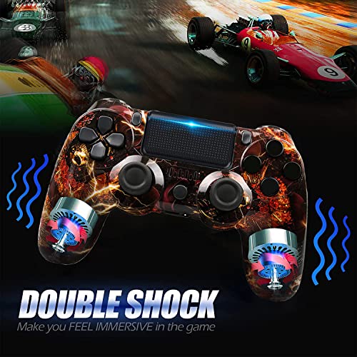 LVHI Mando Inalámbrico para PS4, Mando para Playstation 4/PS4 Pro/PS4 Slim, Controlador Inalámbrico, Gamepad Wireless Bluetooth Controlador Joystick, Textura Antideslizante (Color : Ghost Fire)