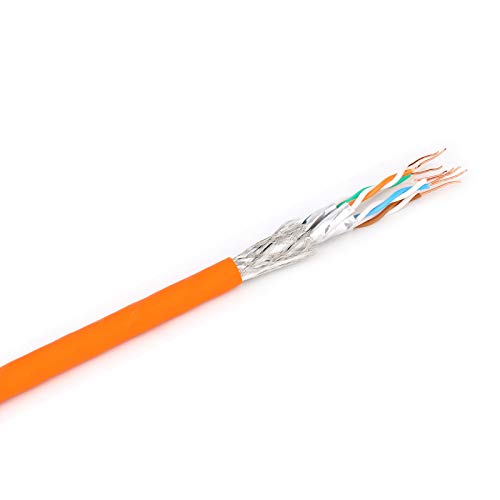 LW Electronic 25GBase-T / 40GBase-T Cat8.1 2000 MHz PIMF LSZH AWG23 Cable de red Gigabit apantallado totalmente blindado S/FTP cable de datos LAN cable de instalación blindado naranja 50m