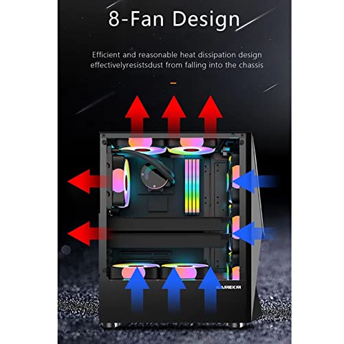 Lwieui Caja de Ordenador ATX Tower Computer Gaming Case Wide Special Forma Agua Enfriamiento De Refrigeración Soporte De Escritorio M-ATX/ITX Tarjeta Madre Caja PC Gaming