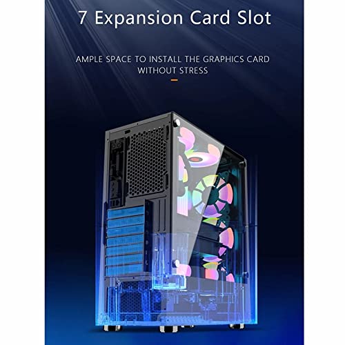 Lwieui Caja de Ordenador ATX Tower Computer Gaming Case Wide Special Forma Agua Enfriamiento De Refrigeración Soporte De Escritorio M-ATX/ITX Tarjeta Madre Caja PC Gaming