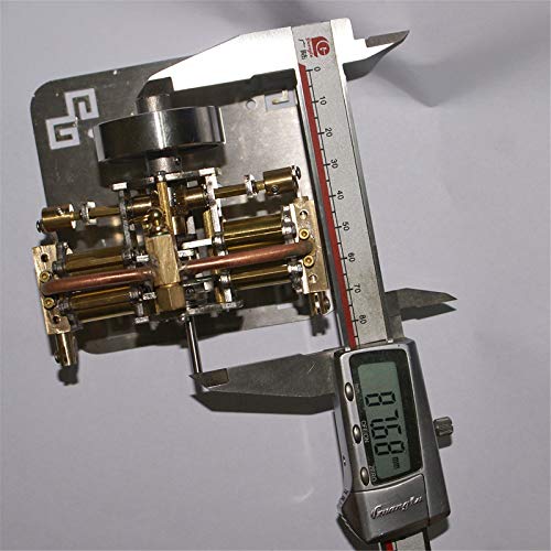Lwieui Modelo de Motor Stirling 90 x 90 x 45mm Mini Mini Steam Modelo de Motor sin Caldera para la Nave Modelo para la Escuela de Oficina (Color : Gold, Size : One Size)