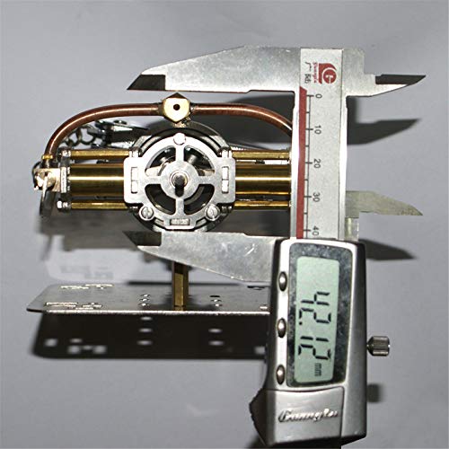 Lwieui Modelo de Motor Stirling 90 x 90 x 45mm Mini Mini Steam Modelo de Motor sin Caldera para la Nave Modelo para la Escuela de Oficina (Color : Gold, Size : One Size)