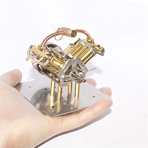 Lwieui Modelo de Motor Stirling Mini Mini-Steam-Steam Miniature Steam Motor Modelo sin Caldera para la Escuela de Oficina (Color : Gold, Size : One Size)