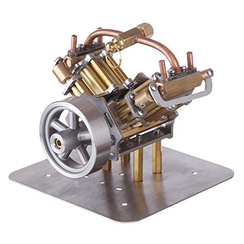 Lwieui Modelo de Motor Stirling Mini Mini-Steam-Steam Miniature Steam Motor Modelo sin Caldera para la Escuela de Oficina (Color : Gold, Size : One Size)
