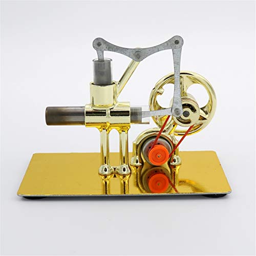 Lwieui Modelo de Motor Stirling Mini Motor de Aire Caliente Stirling Model Generator Motor Steam Power Educational Toy para la Escuela de Oficina (Color : Gold, Size : One Size)