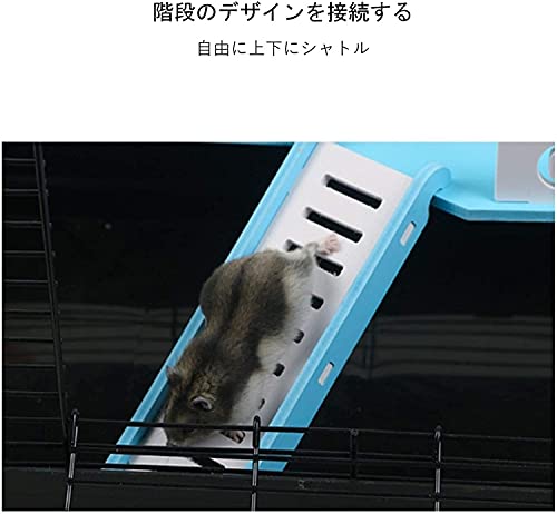 LXNQG Pet VIVARIO Hamster Cage JESTIDA, Espacio Familiar Guardar Doble Capa Pet Terraria Oficina Portátil Hamster Hébido Hábito Hábito Hogar Casa Decoración Caja de reproducción, Azul (Color : Blue)