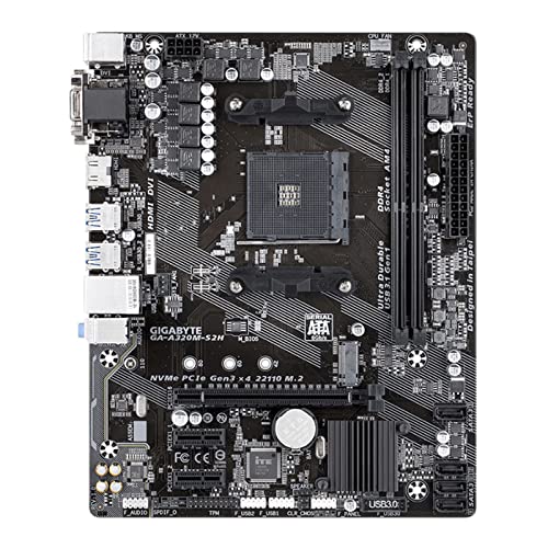 LYWYOUDDKH Gigabyte GA A320M S2H Micro ATX AMD-A320 DDR4 M.2 USB3.1 STAT3.0 SSD / 32G Mejor Soporte CPU de Escritorio Socket AM4 Placa Base
