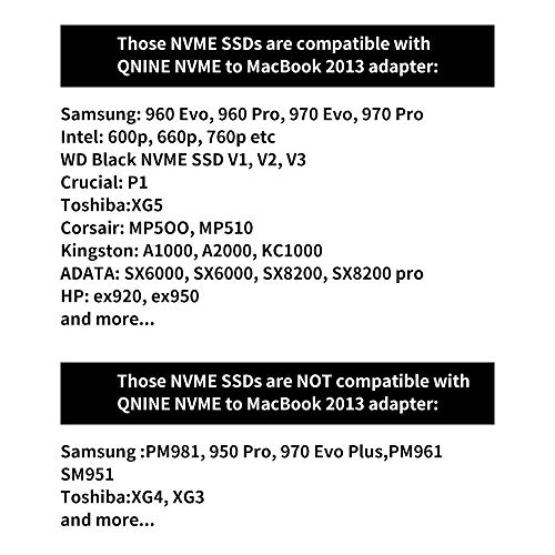 M.2 Adaptador convertidor NVME SSD para MacBook Air Pro Retina Mediados de 2013 2014 2015 2016 2017, Kit de actualización NVME / AHCI SSD para A1465 A1466 A1398 A1502